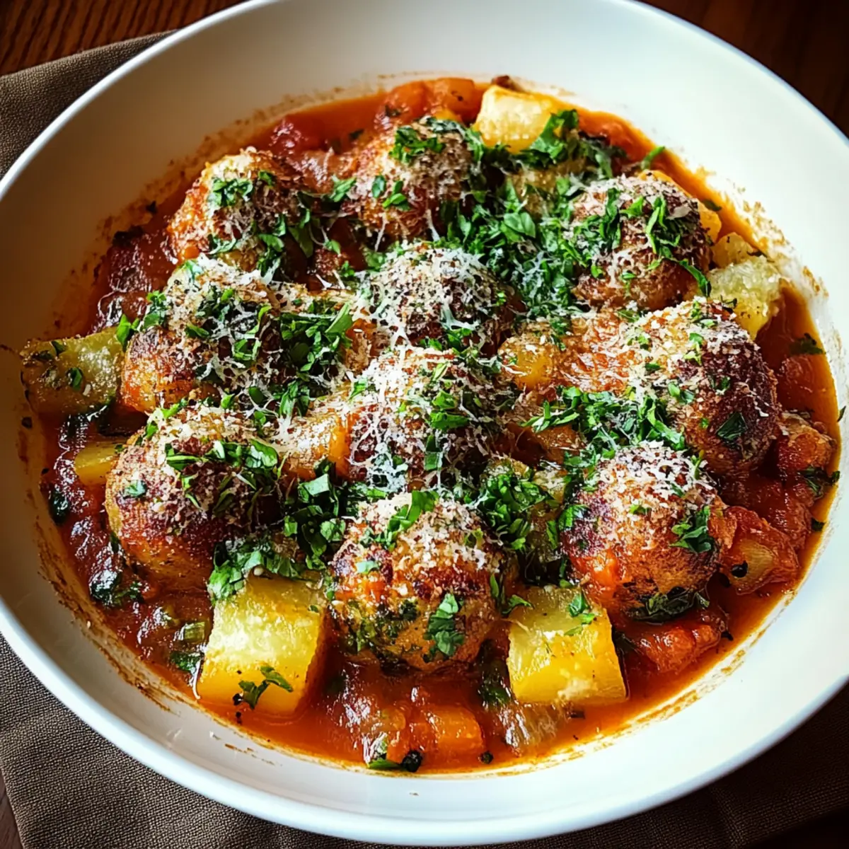 Hearty Spiced Italian Meatball Stew