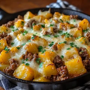 One-Pan Cheesy Meat & Potato Skillet