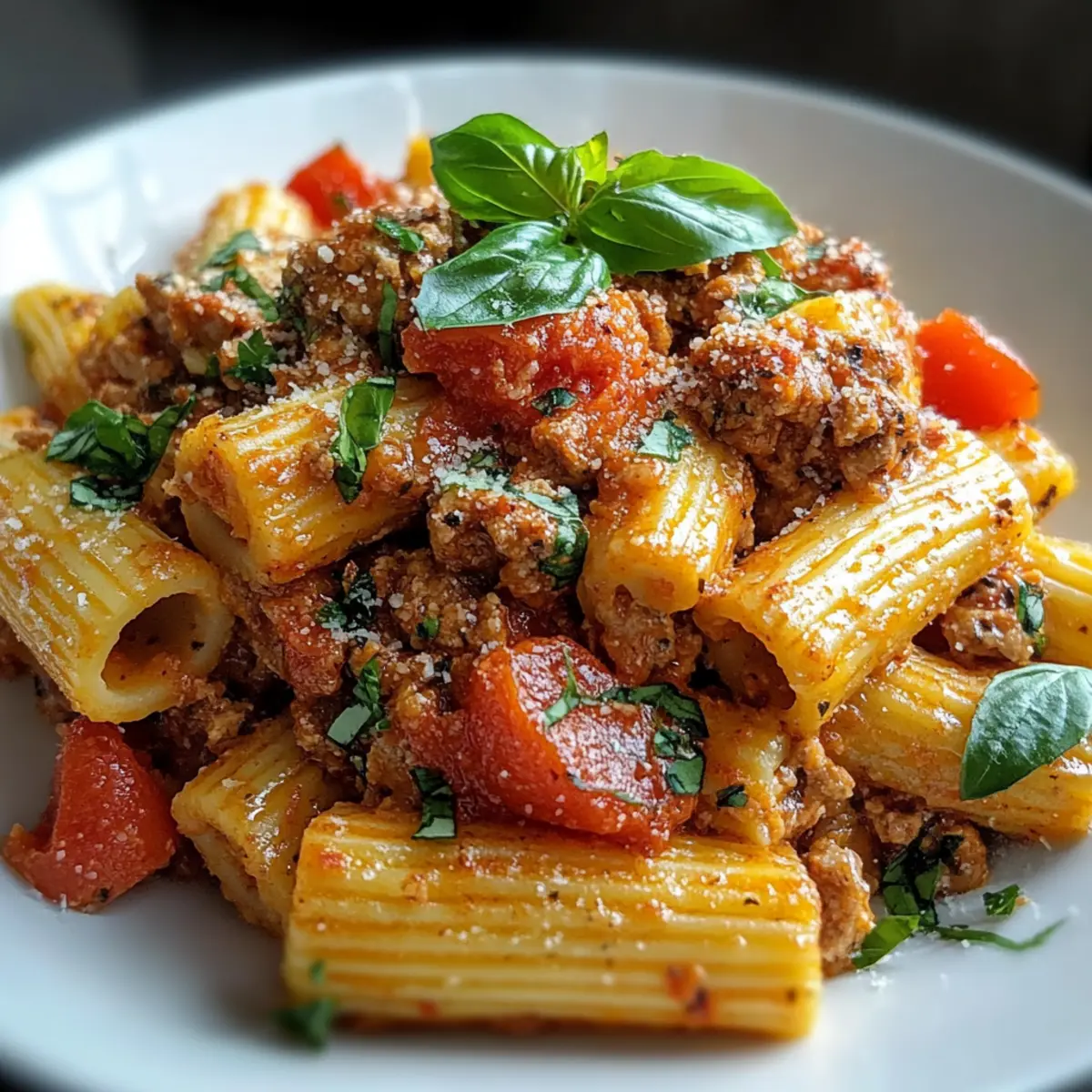 One Pot Spicy Rigatoni