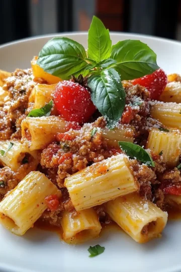 One Pot Spicy Rigatoni