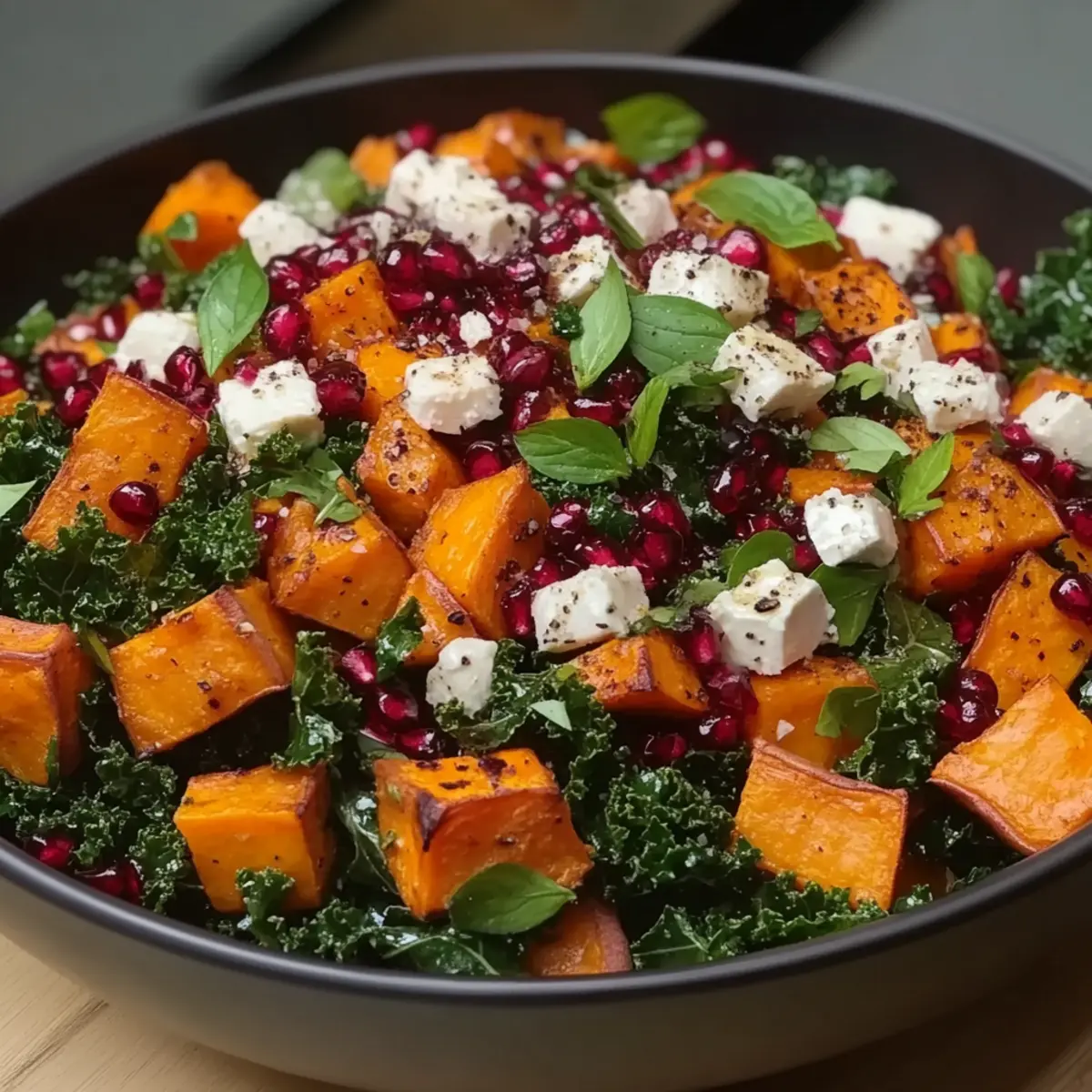 Roasted Sweet Potato and Baby Kale Salad
