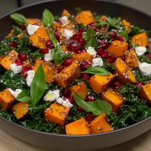 Roasted Sweet Potato and Baby Kale Salad