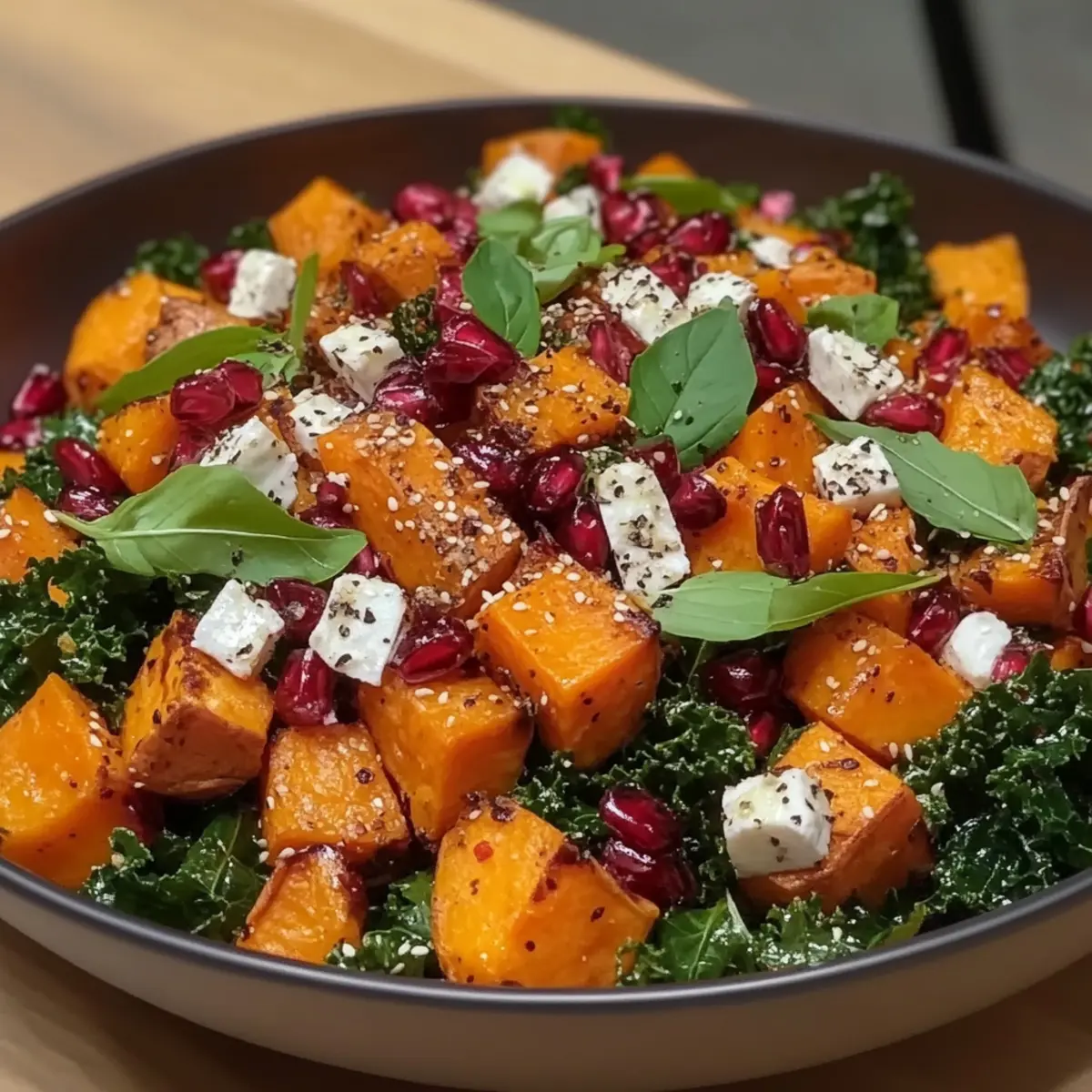 Roasted Sweet Potato and Baby Kale Salad