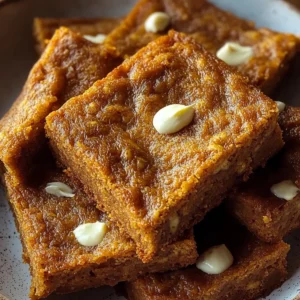 Spiced Baked Pumpkin Blondies