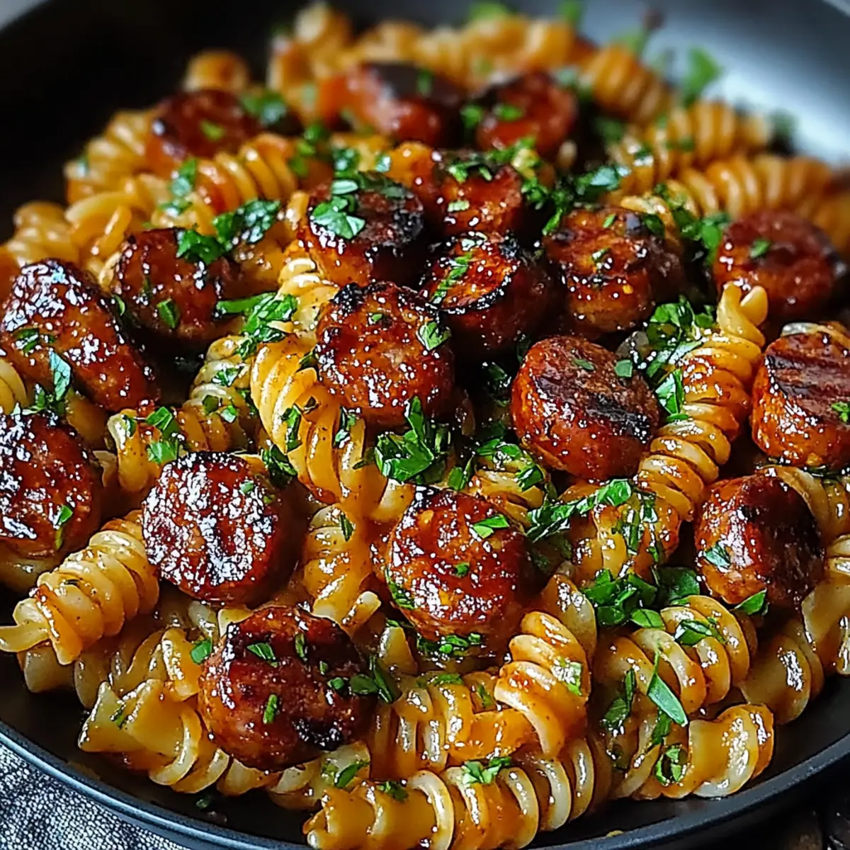Spicy Honey BBQ Sausage & Pasta