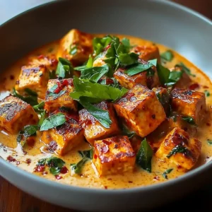 Spicy Tofu in Creamy Coconut Sauce