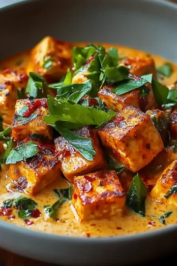 Spicy Tofu in Creamy Coconut Sauce