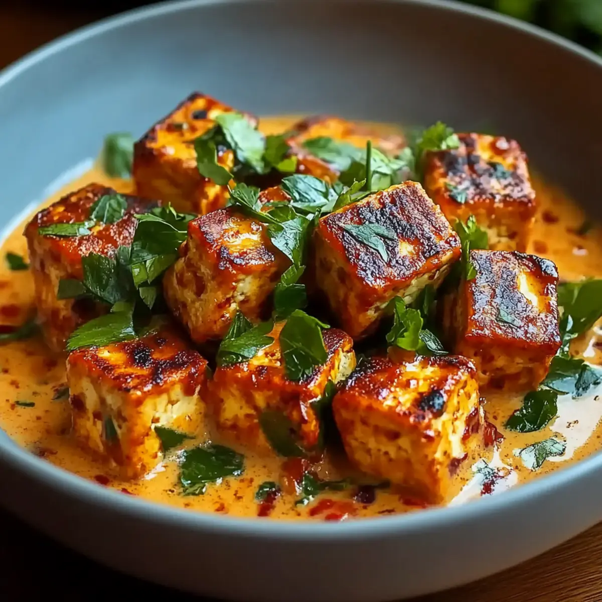 Spicy Tofu in Creamy Coconut Sauce