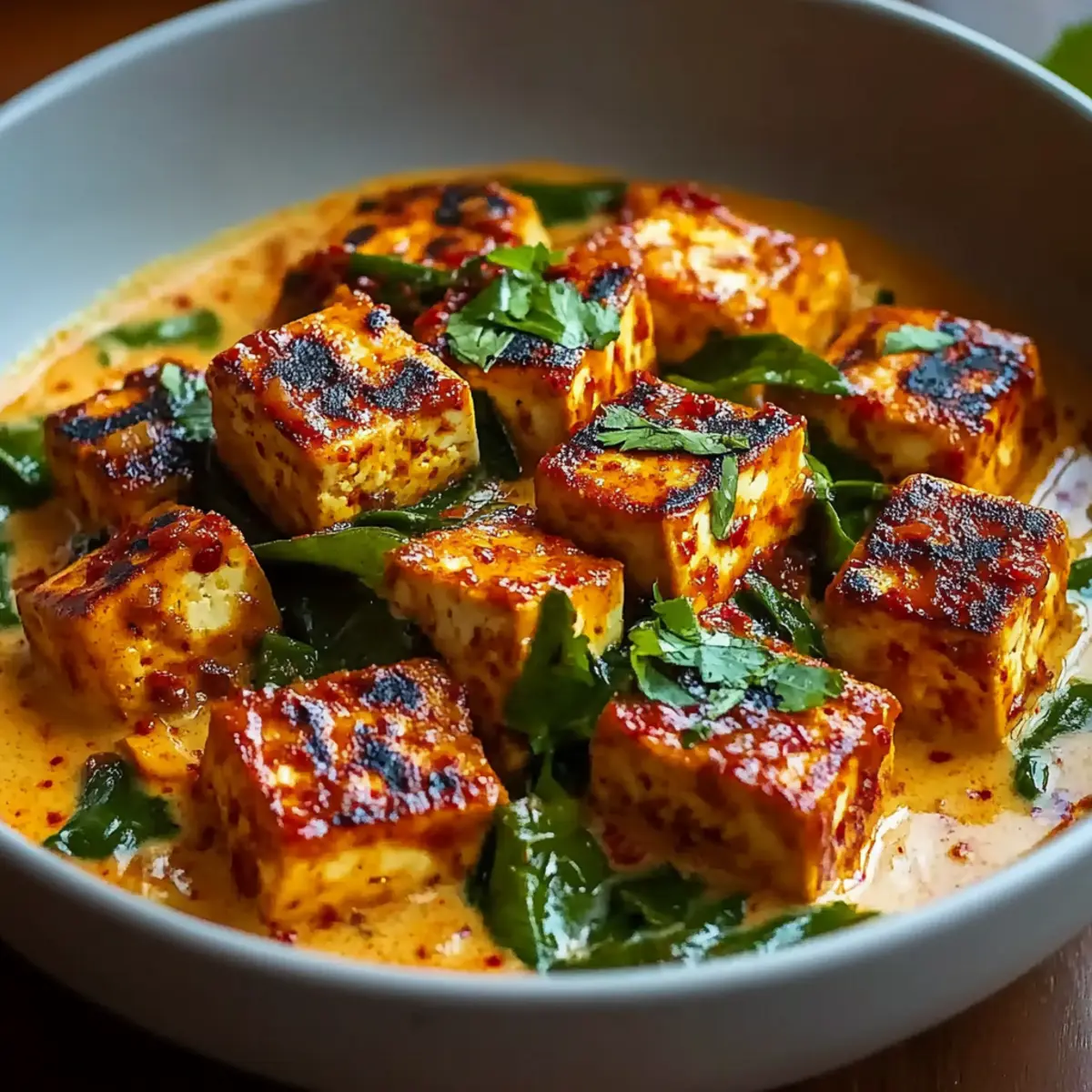 Spicy Tofu in Creamy Coconut Sauce