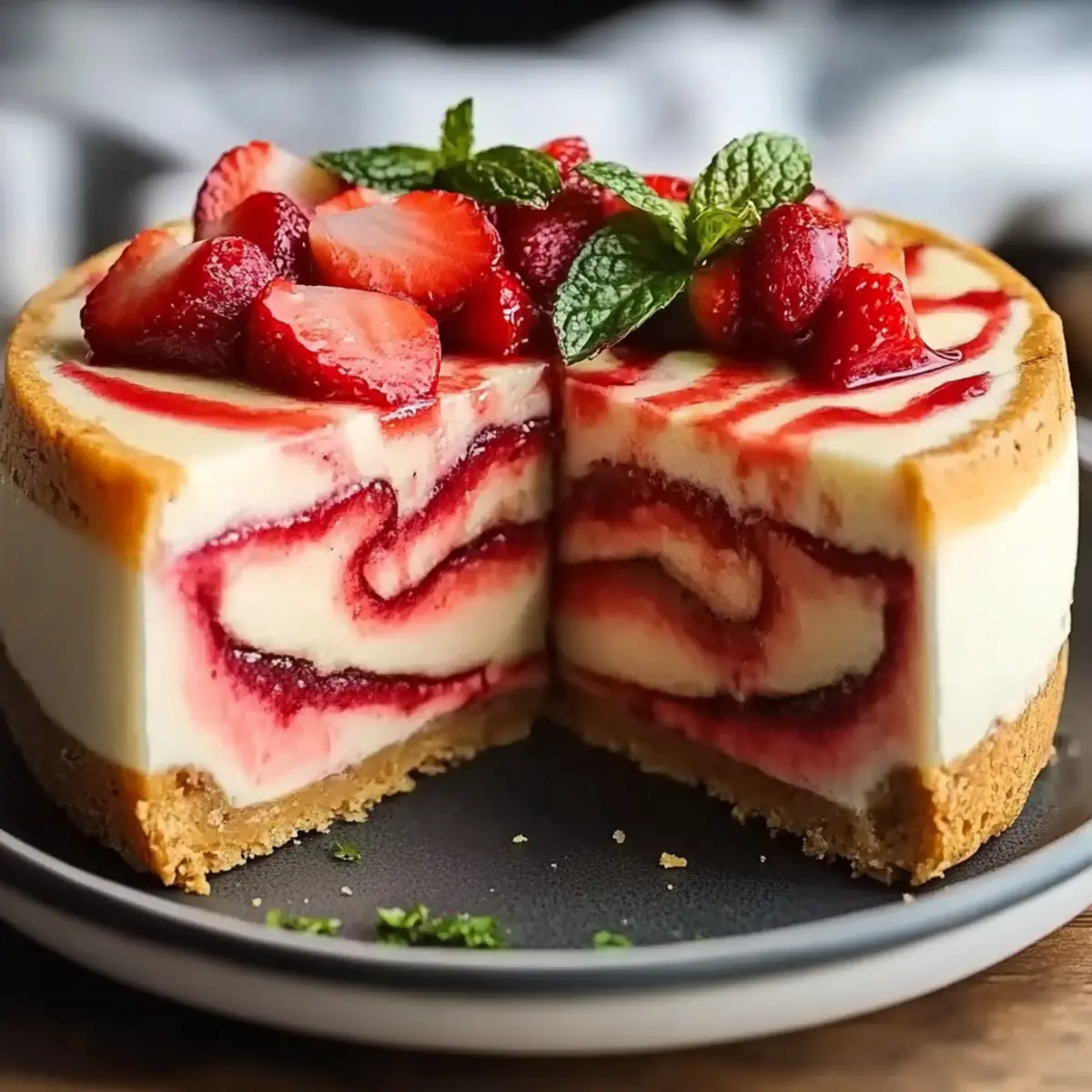 Strawberry Swirl Cheesecake