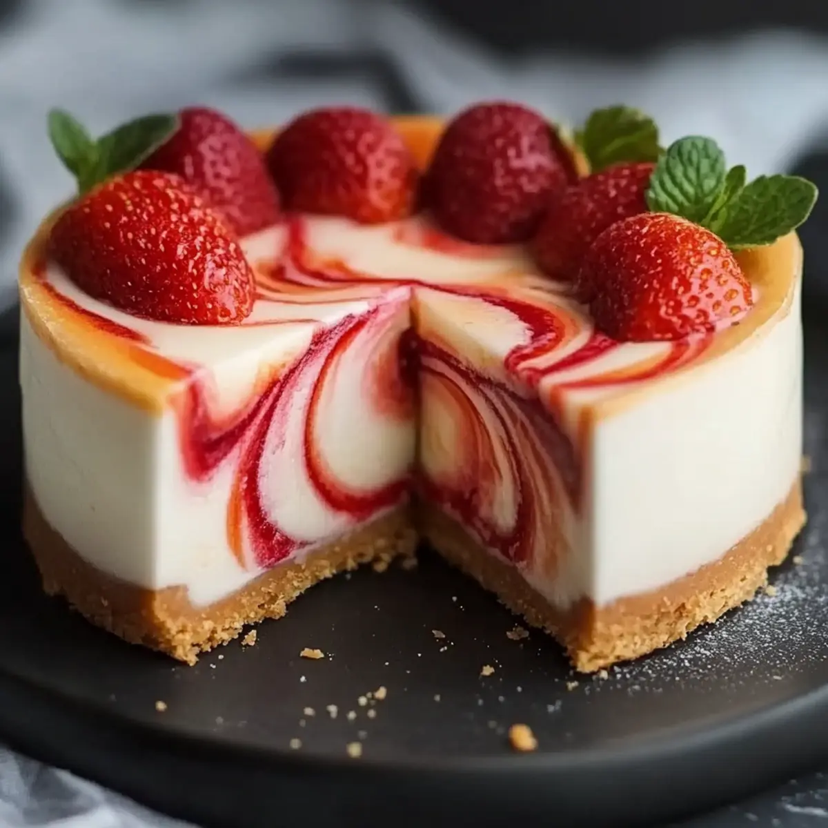 Strawberry Swirl Cheesecake