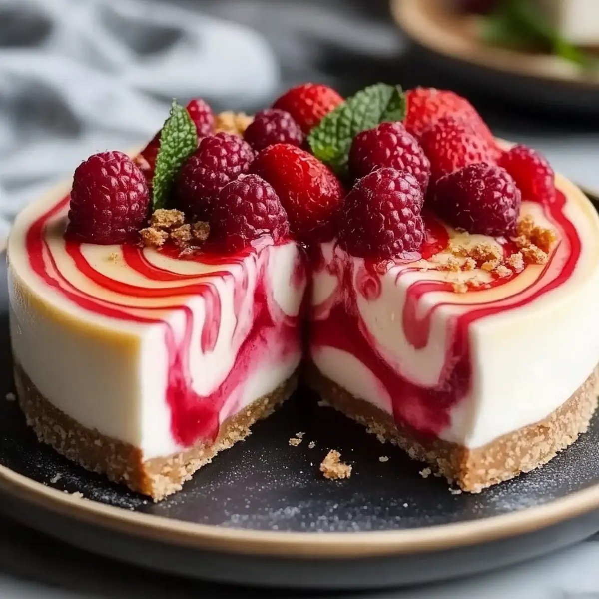 Strawberry Swirl Cheesecake