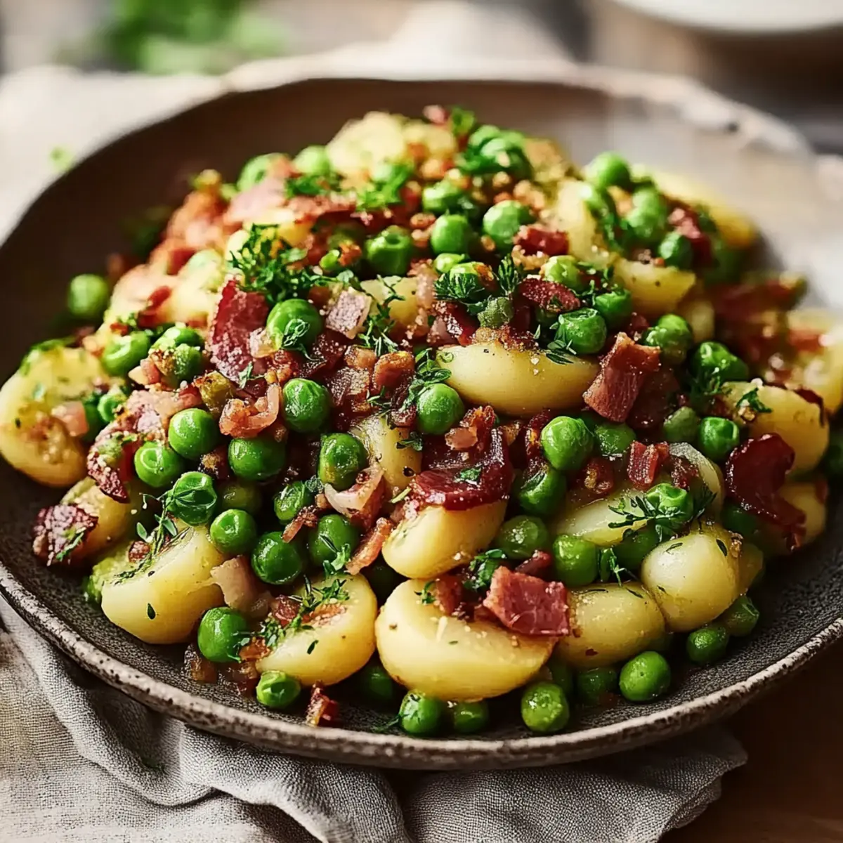 Thanksgiving Peas with Pear and Pancetta