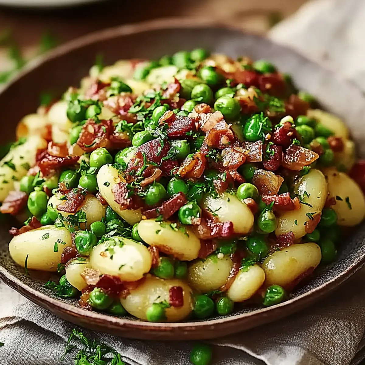 Thanksgiving Peas with Pear and Pancetta