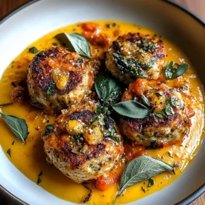 Turkey Meatballs in Pumpkin Sage Sauce