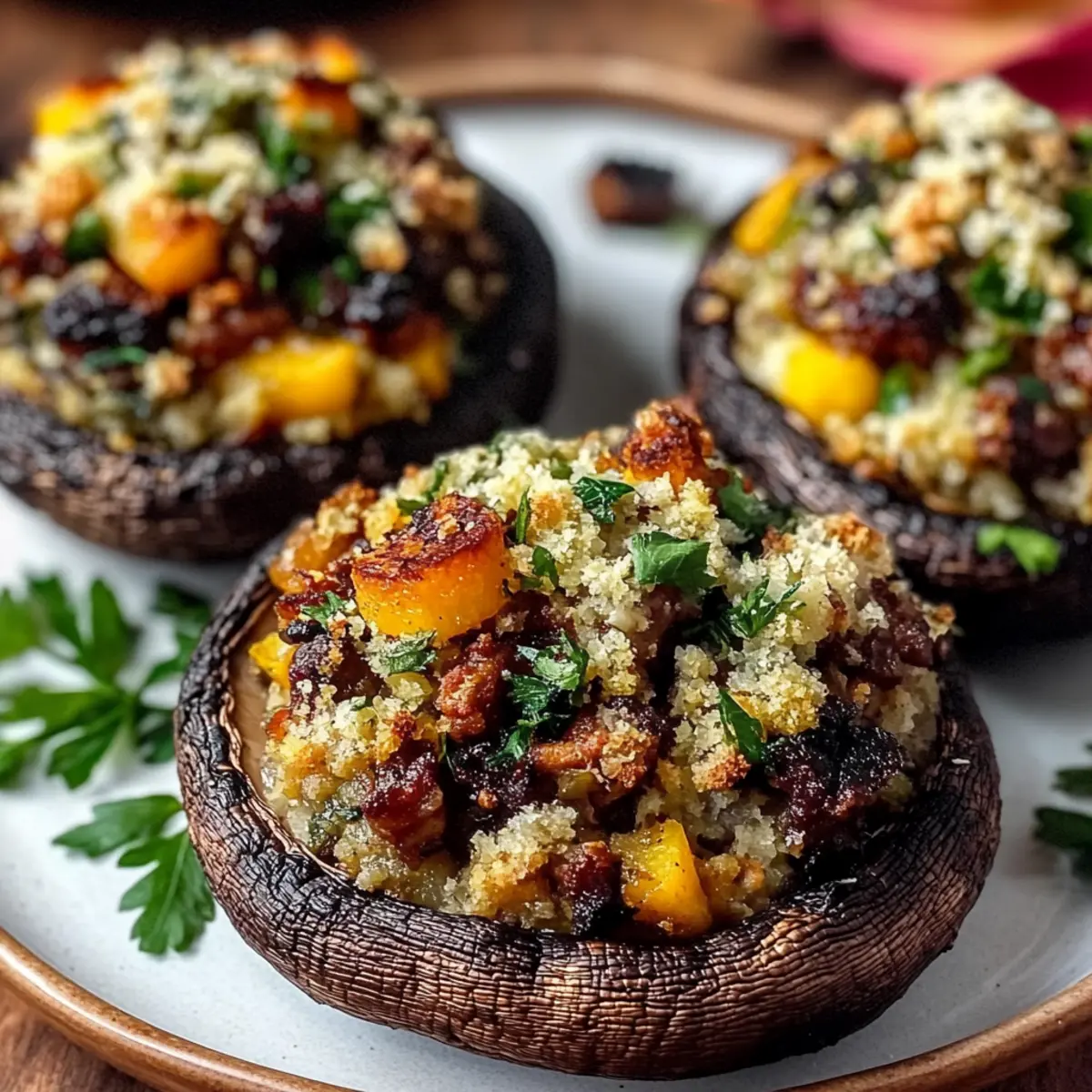 Autumn Harvest Stuffed Portobello Mushrooms