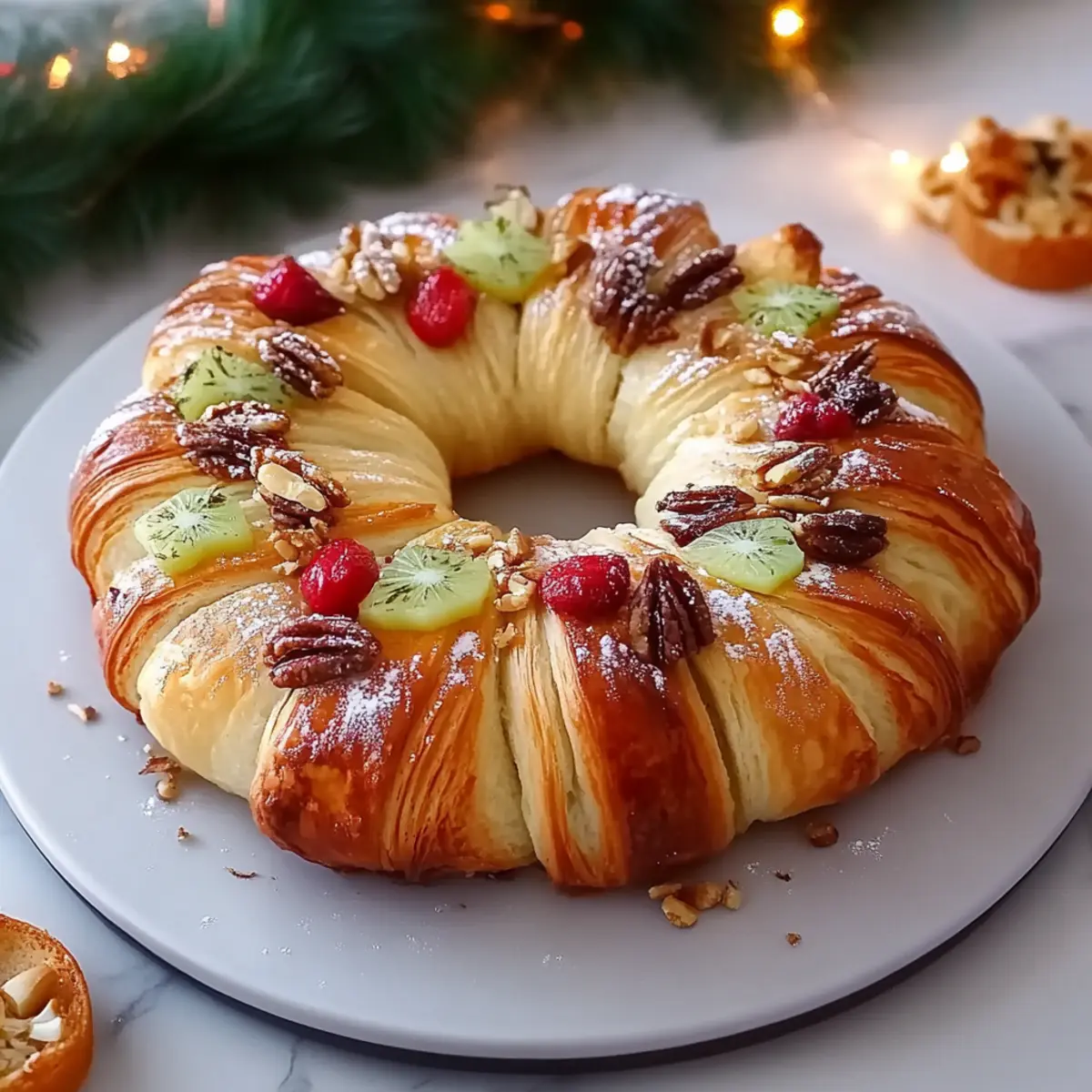 Baklava-Custard Christmas Wreath