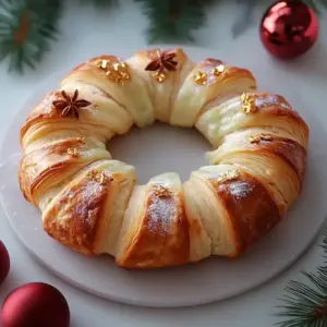 Baklava-Custard Christmas Wreath