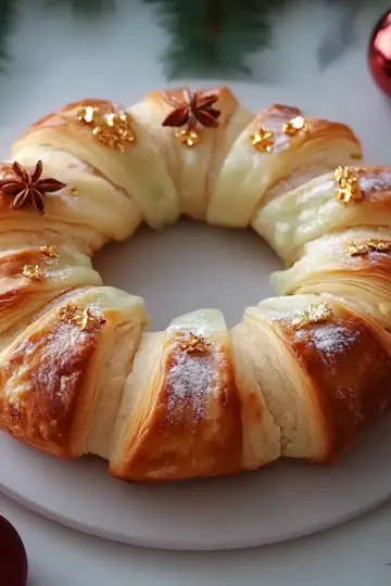 Baklava-Custard Christmas Wreath
