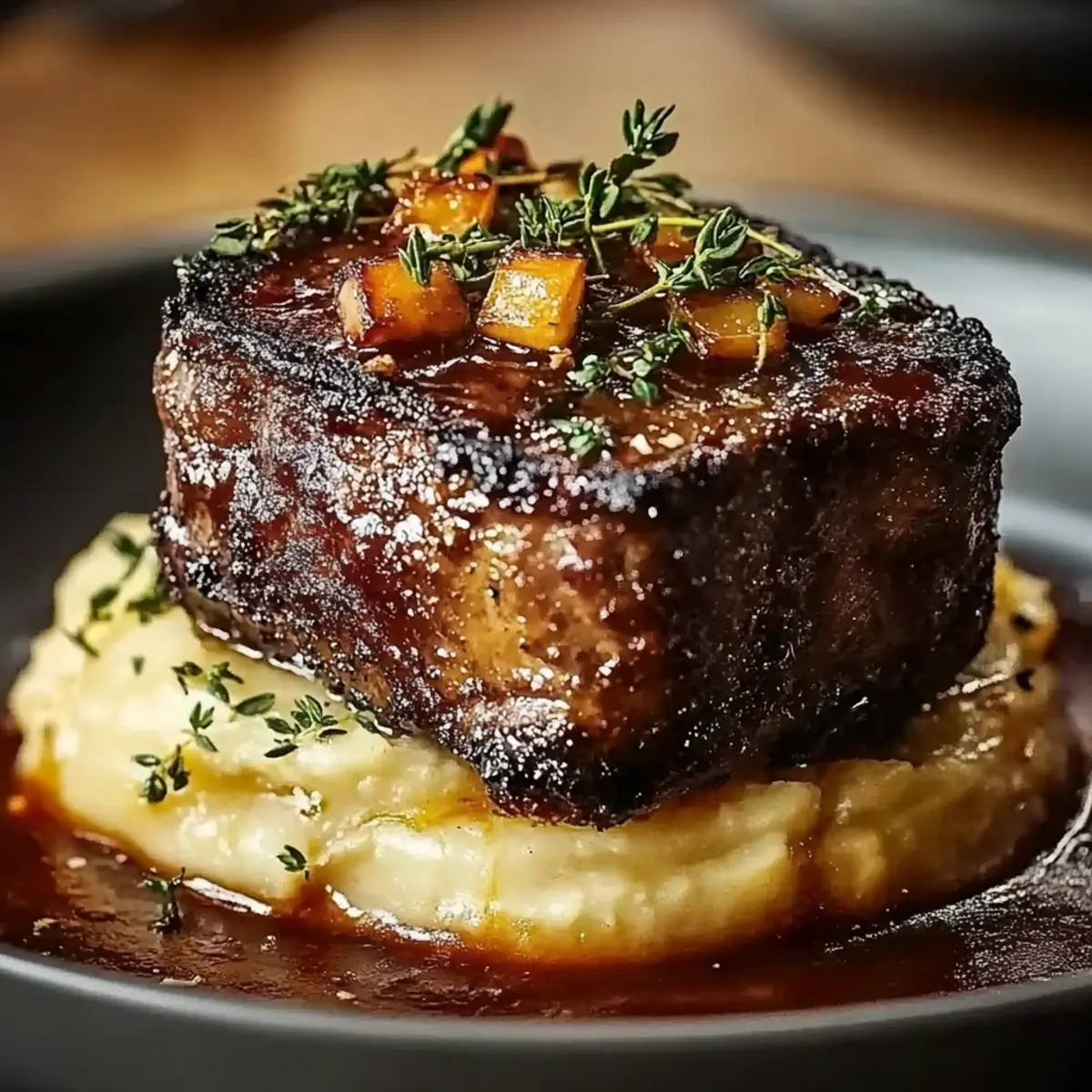 Braised Short Ribs with Mashed Potatoes