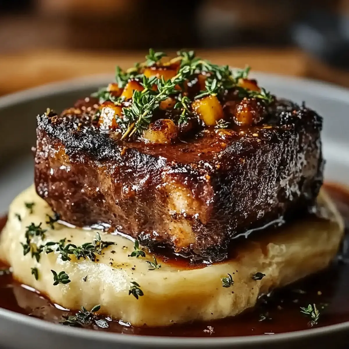 Braised Short Ribs with Mashed Potatoes