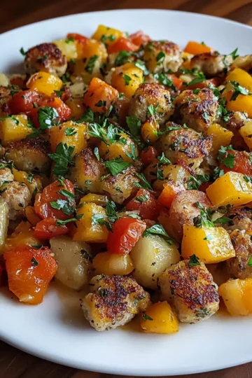 Butternut Squash and Apple Hash with Sausage