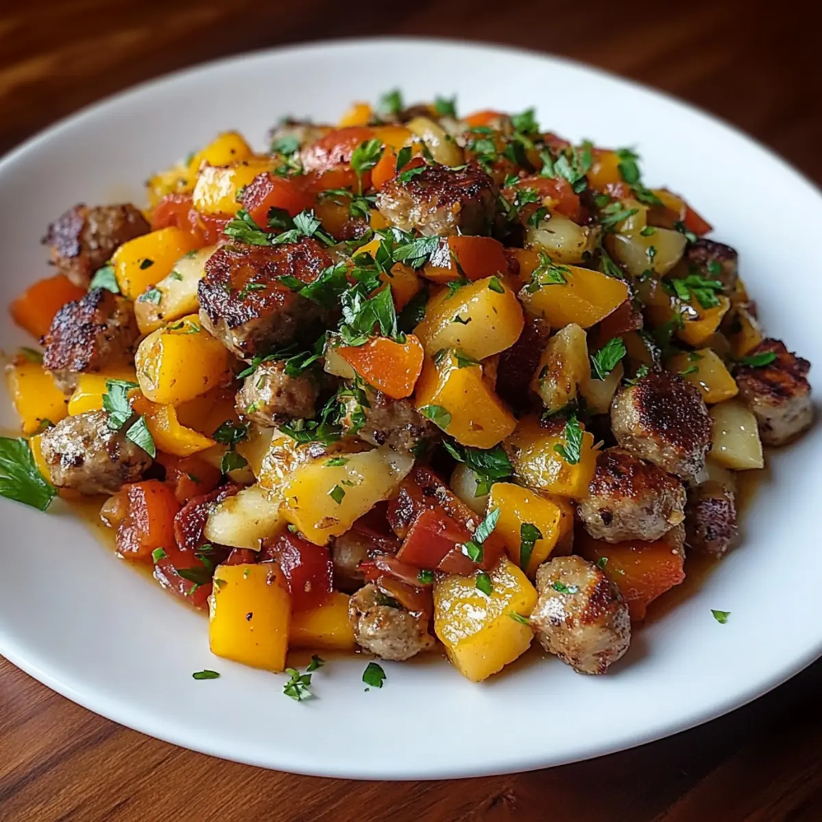 Butternut Squash and Apple Hash with Sausage