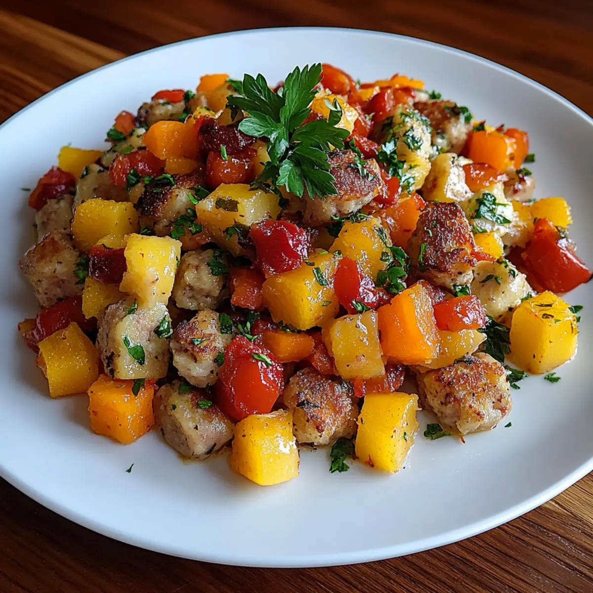 Butternut Squash and Apple Hash with Sausage