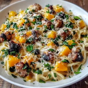 Butternut Squash and Black Bean Orzo with Sausage and Spinach