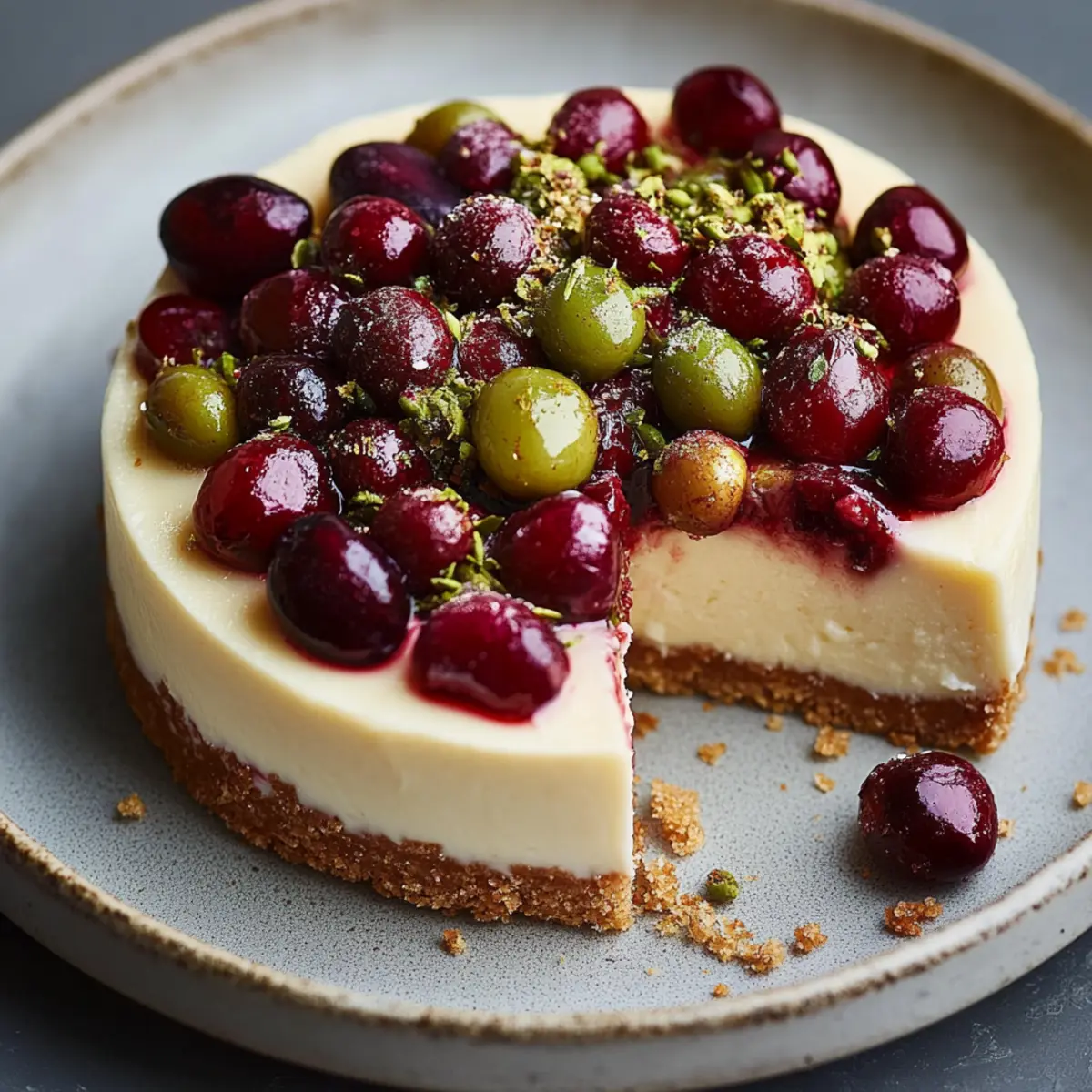 Cherry Pistachio Cheesecake