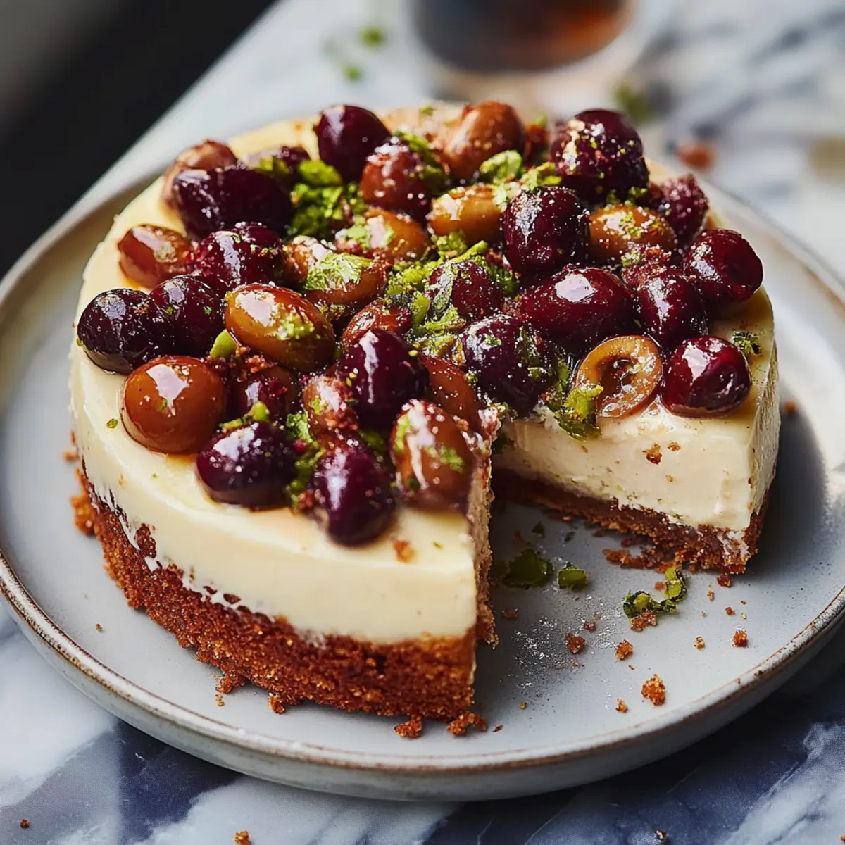 Cherry Pistachio Cheesecake