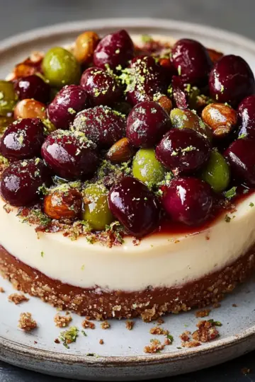Cherry Pistachio Cheesecake