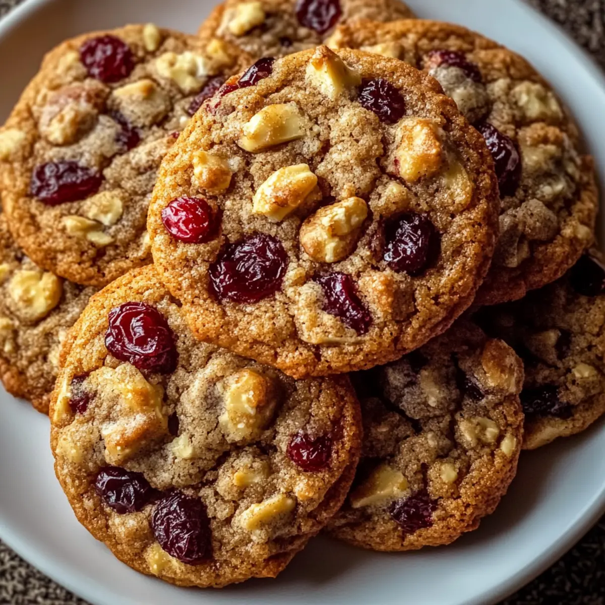 Chewy Spiced Cranberry Cookies with Walnuts