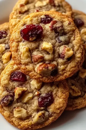 Chewy Spiced Cranberry Cookies with Walnuts
