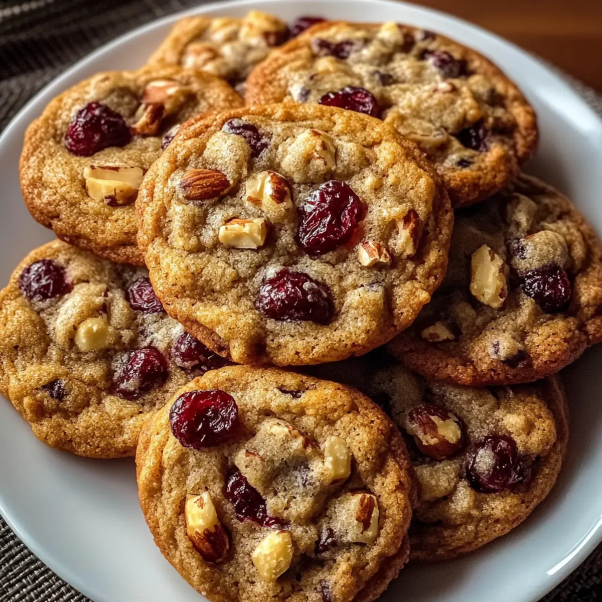 Chewy Spiced Cranberry Cookies with Walnuts
