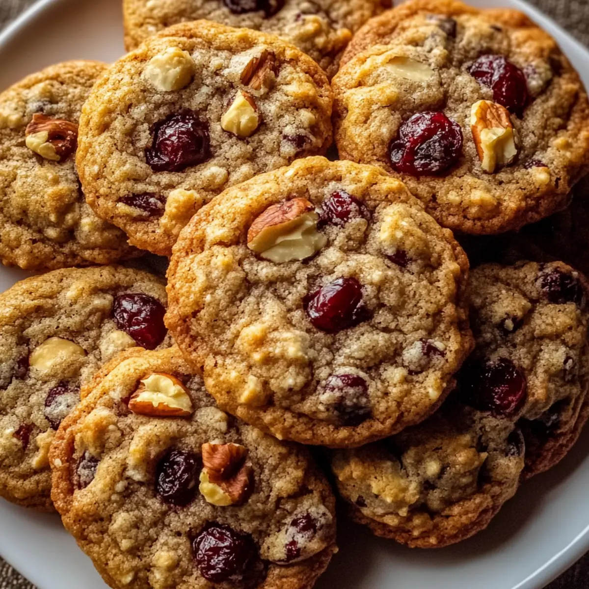 Chewy Spiced Cranberry Cookies with Walnuts