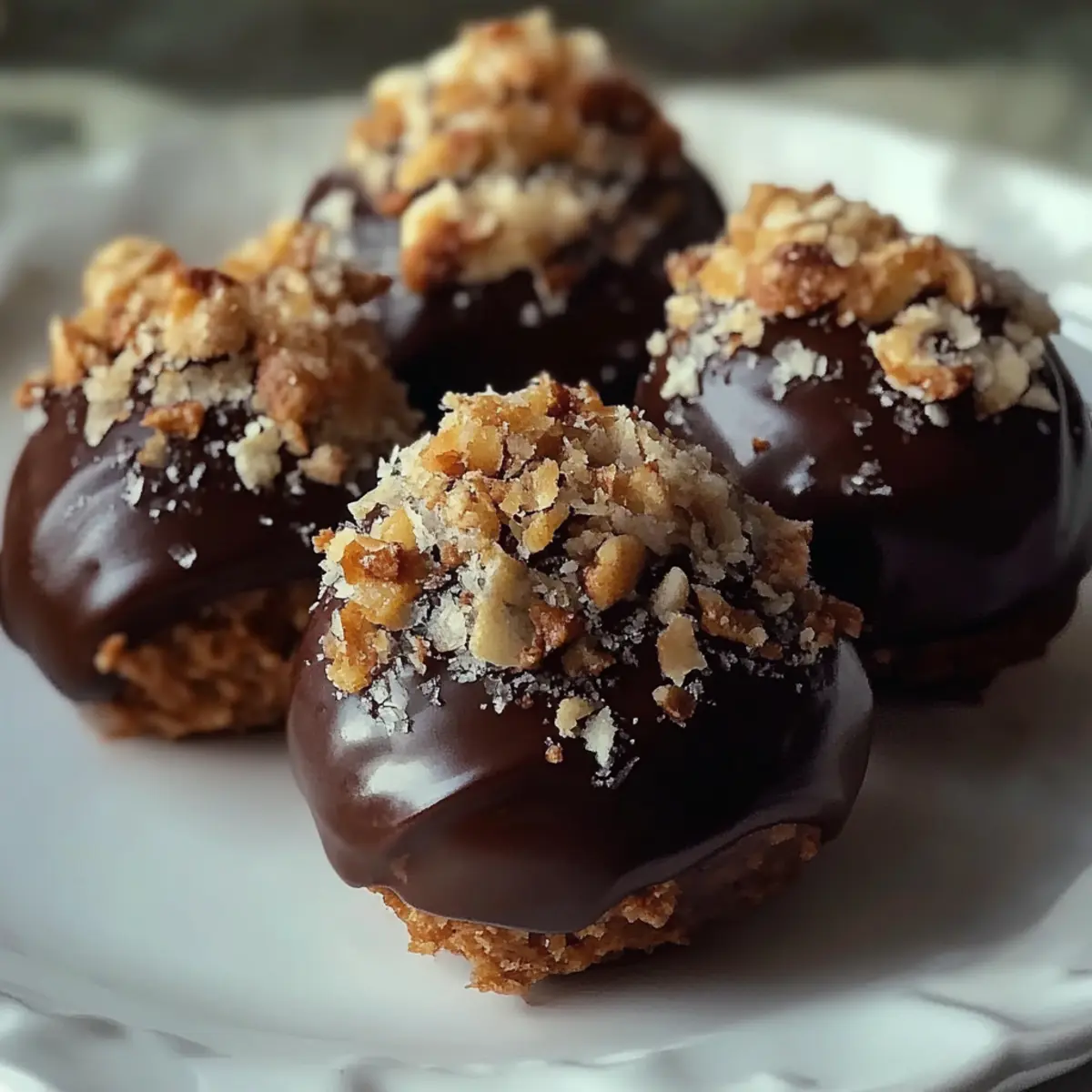 Chocolate-Dipped Bourbon Balls with a Nutty Crunch