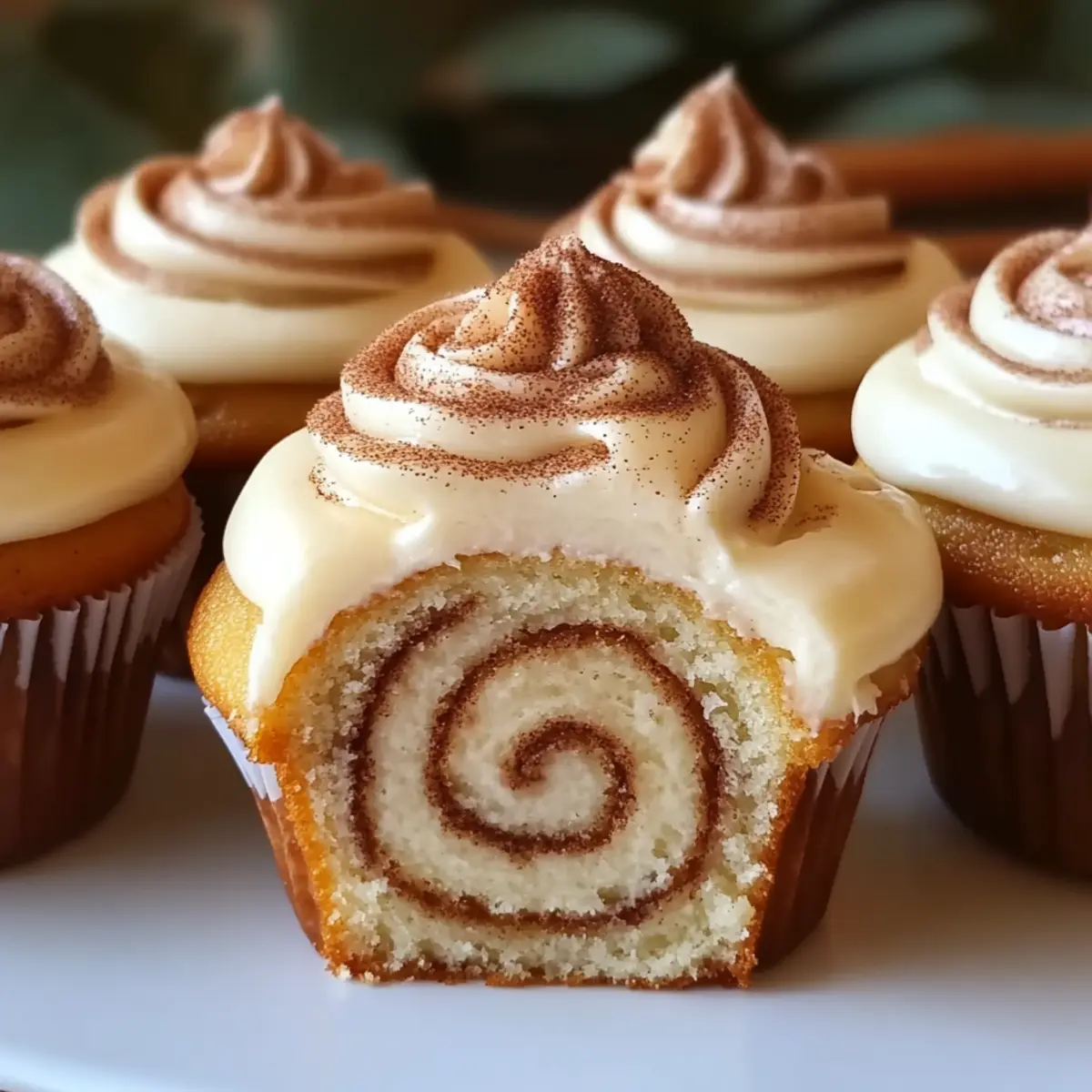 Cinnamon Roll Cupcakes With Swirl Frosting
