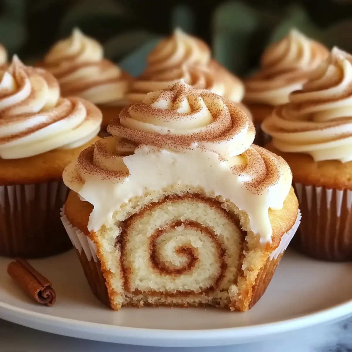 Cinnamon Roll Cupcakes With Swirl Frosting