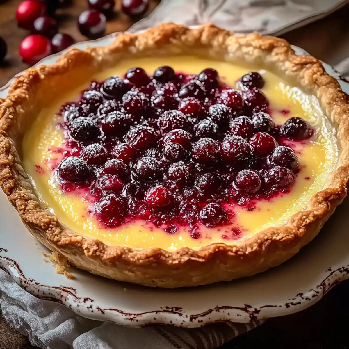 Cranberry Custard Pie