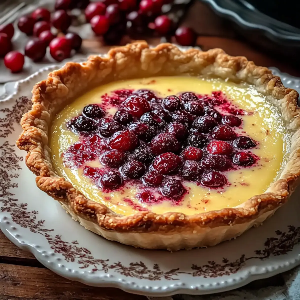 Cranberry Custard Pie