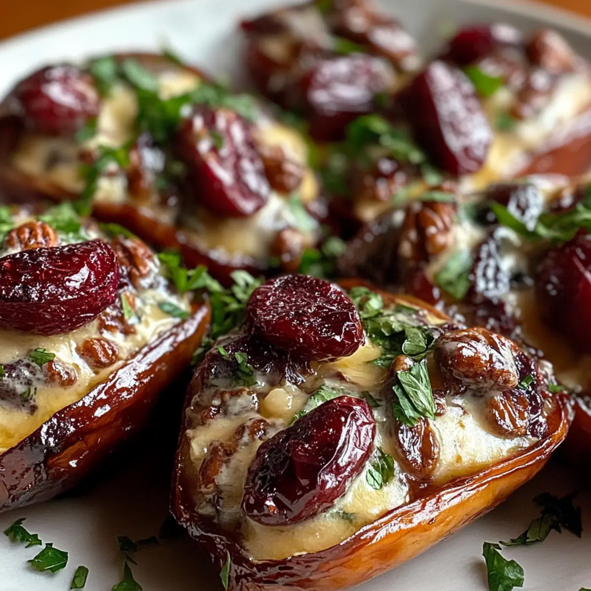 Cranberry Pecan Cream Cheese Stuffed Dates