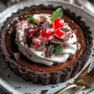 Dark Chocolate Peppermint Mousse Tart