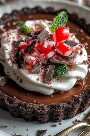 Dark Chocolate Peppermint Mousse Tart