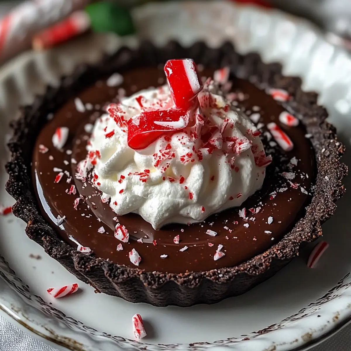 Dark Chocolate Peppermint Mousse Tart