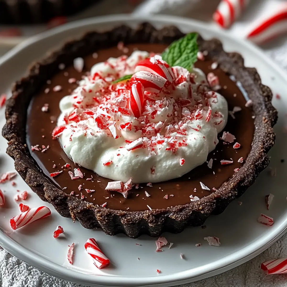 Dark Chocolate Peppermint Mousse Tart