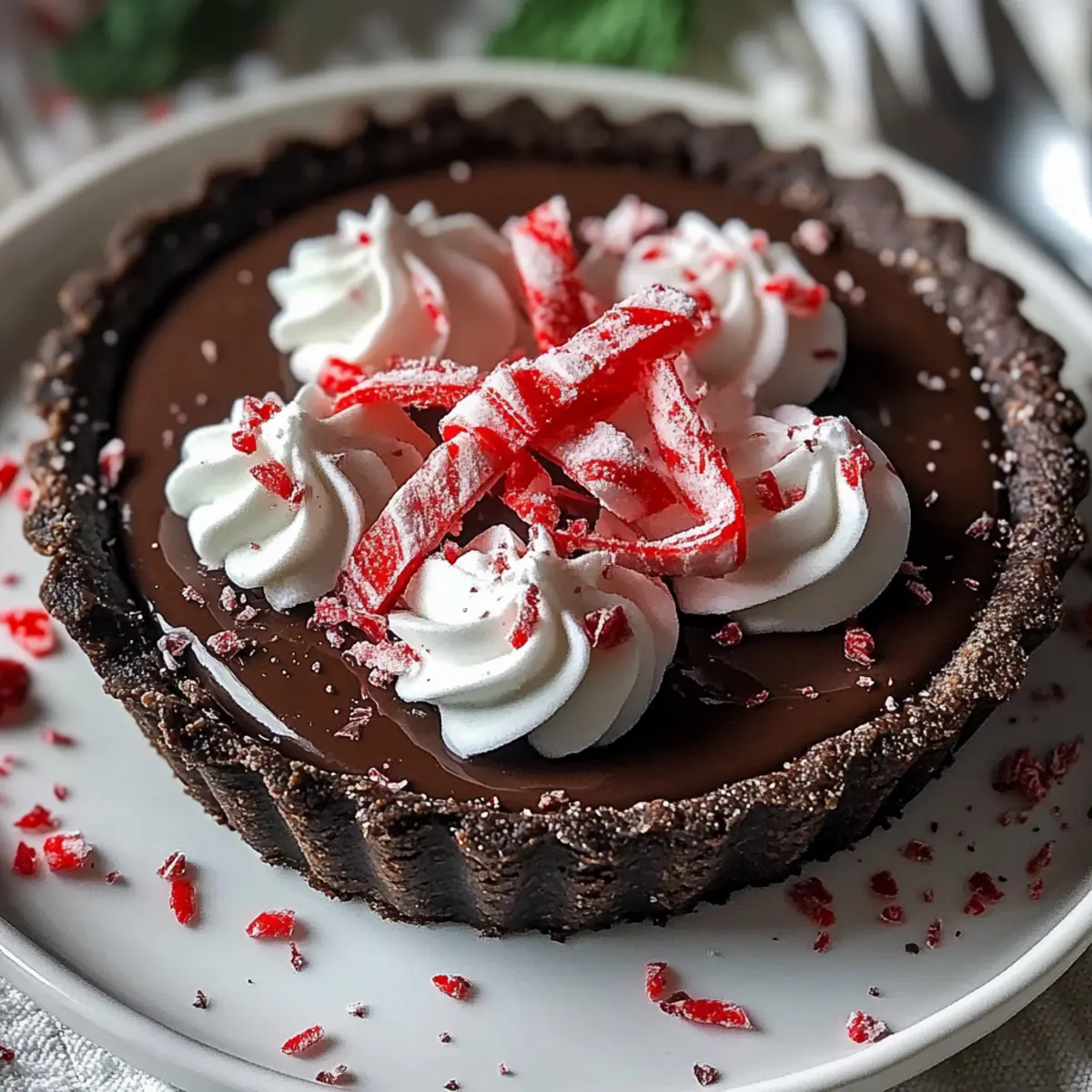 Dark Chocolate Peppermint Mousse Tart