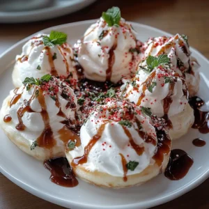 Delicate and Crispy Peppermint Meringues with a Sweet Chocolate Drizzle