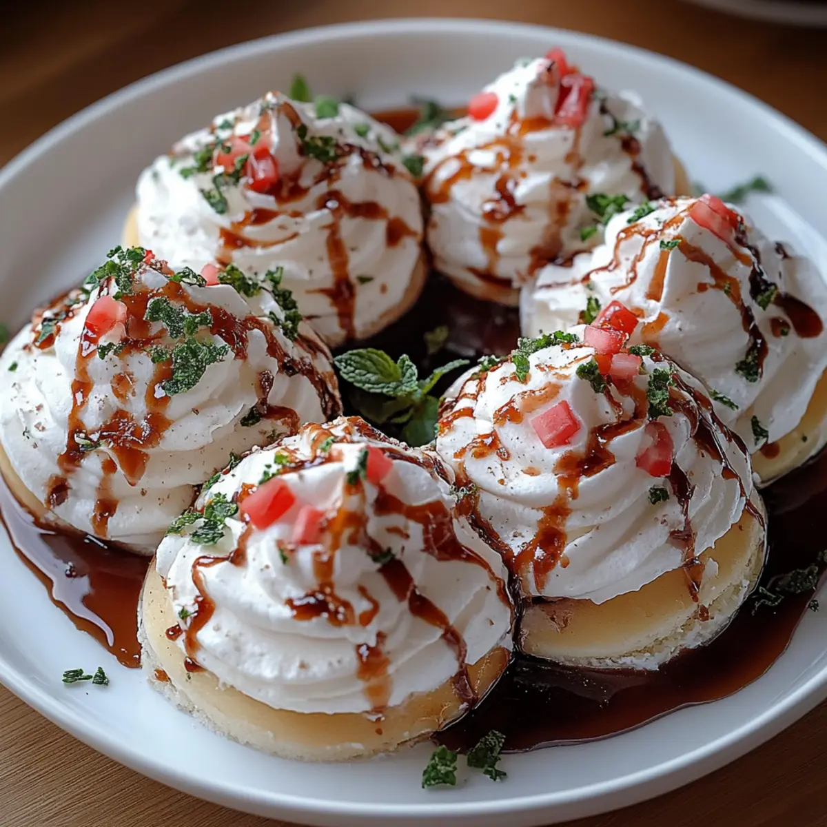 Delicate and Crispy Peppermint Meringues with a Sweet Chocolate Drizzle