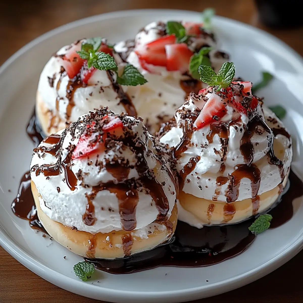 Delicate and Crispy Peppermint Meringues with a Sweet Chocolate Drizzle